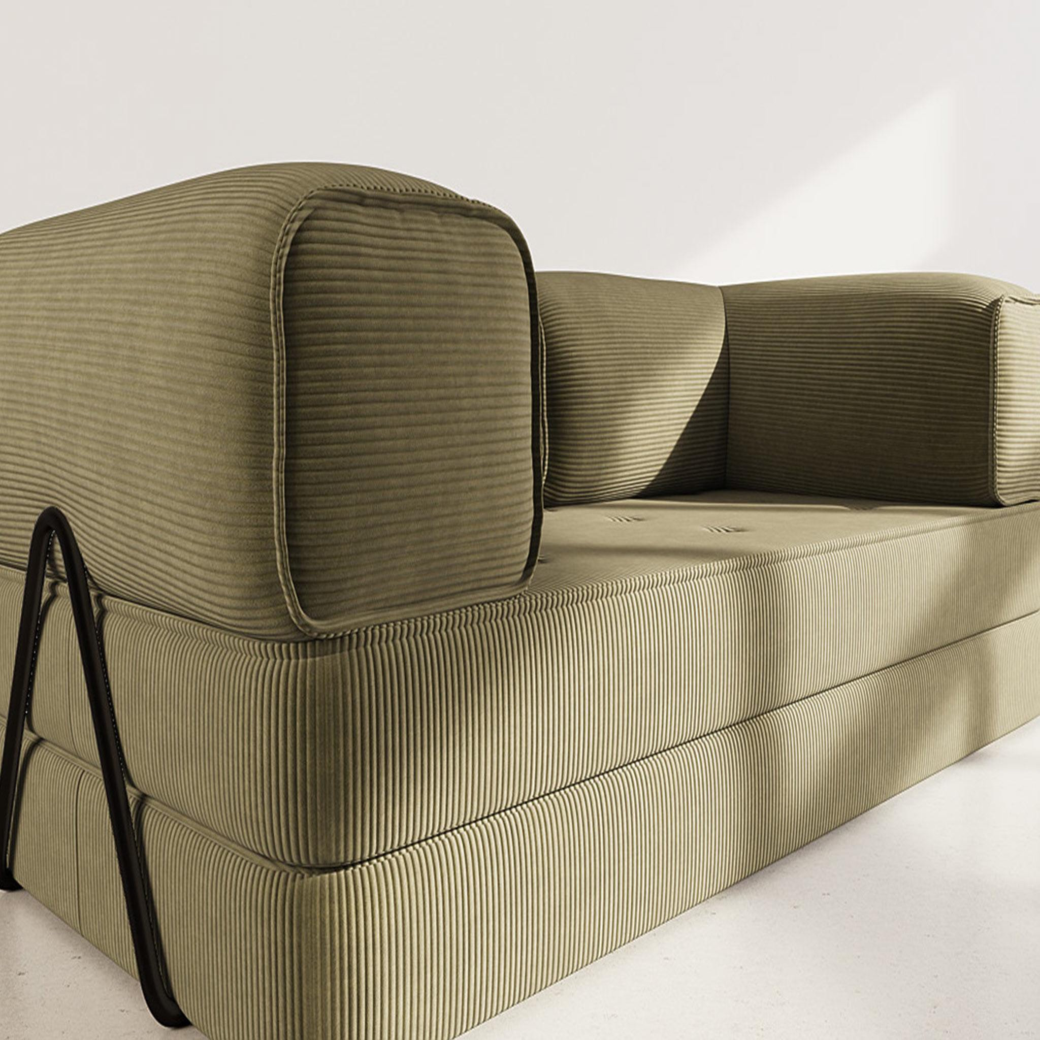 Voir la diapositive 4 : BEST MOBILIER Poppy - canapé 3 places convertible en velours côtelé