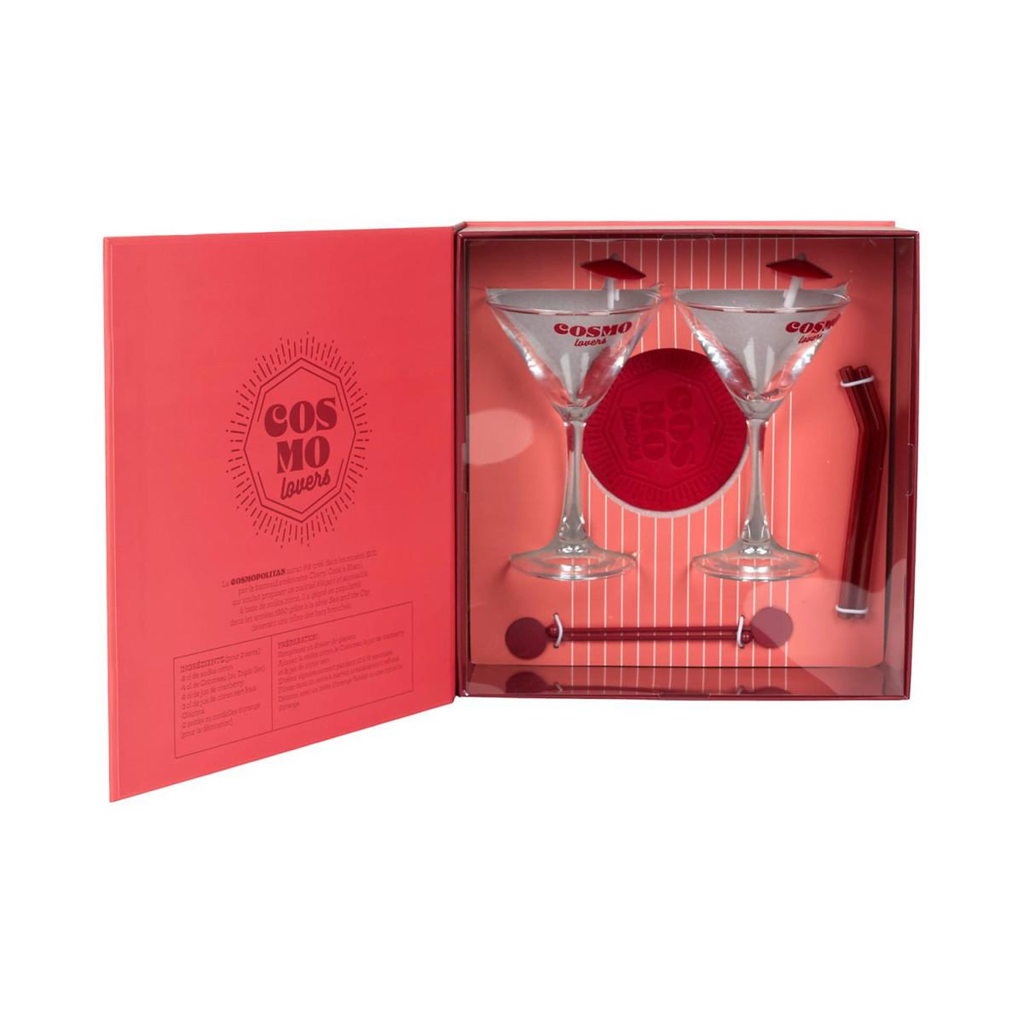 Voir la diapositive 2 : COOK CONCEPT Coffret cocktail 10 pièces  cosmopolitan  16cm bordeaux