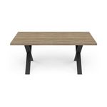 Demeyere Table - STOUT - Rectangulaire - Décor mélamine halifax - Pied en X noir mat - 6 places - 180 x 90 cm - DEMEYERE