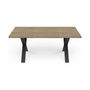 Voir la diapositive 1 : Demeyere Table - STOUT - Rectangulaire - Décor mélamine halifax - Pied en X noir mat - 6 places - 180 x 90 cm - DEMEYERE