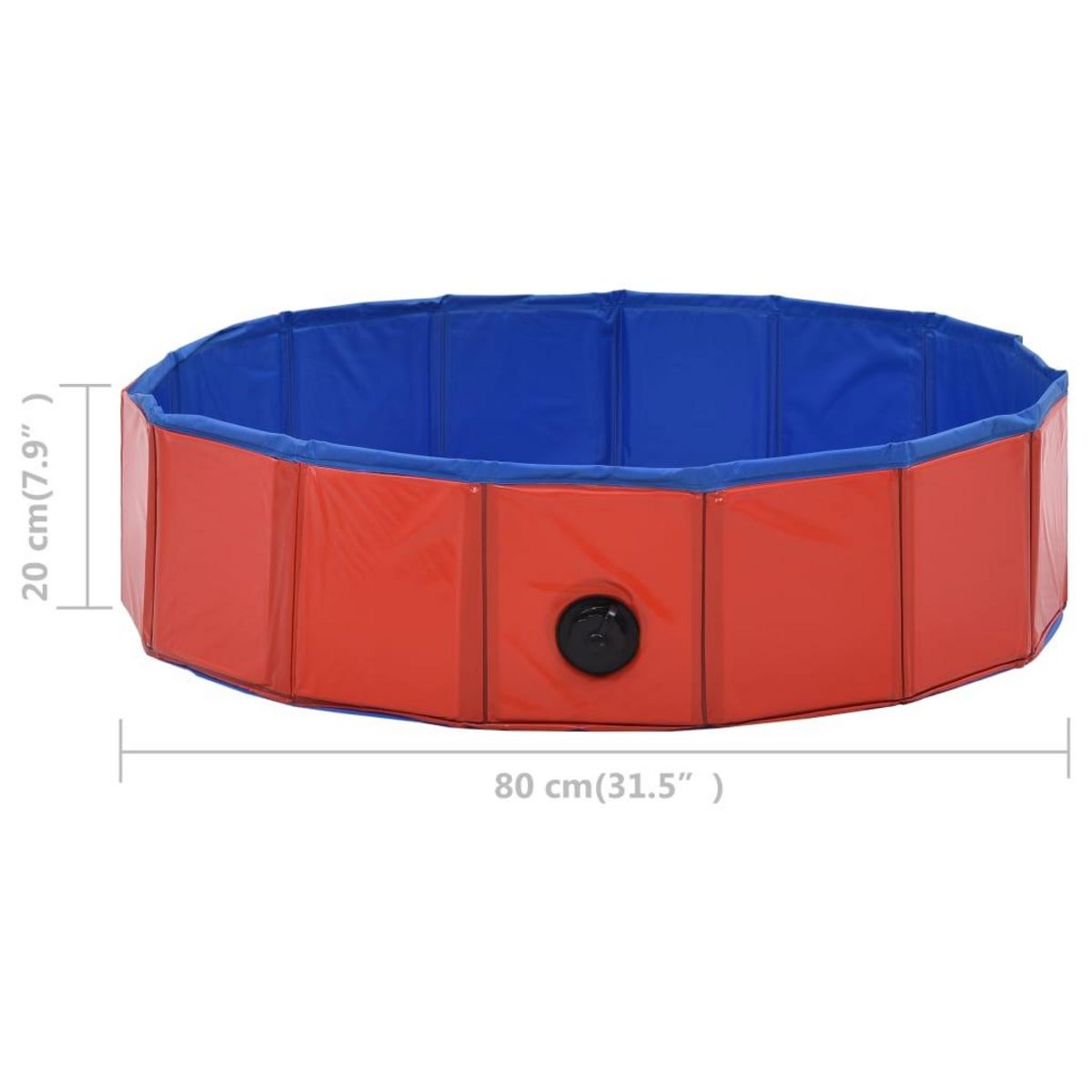 VIDAXL Piscine pliable pour chiens Rouge 80x20 cm PVC