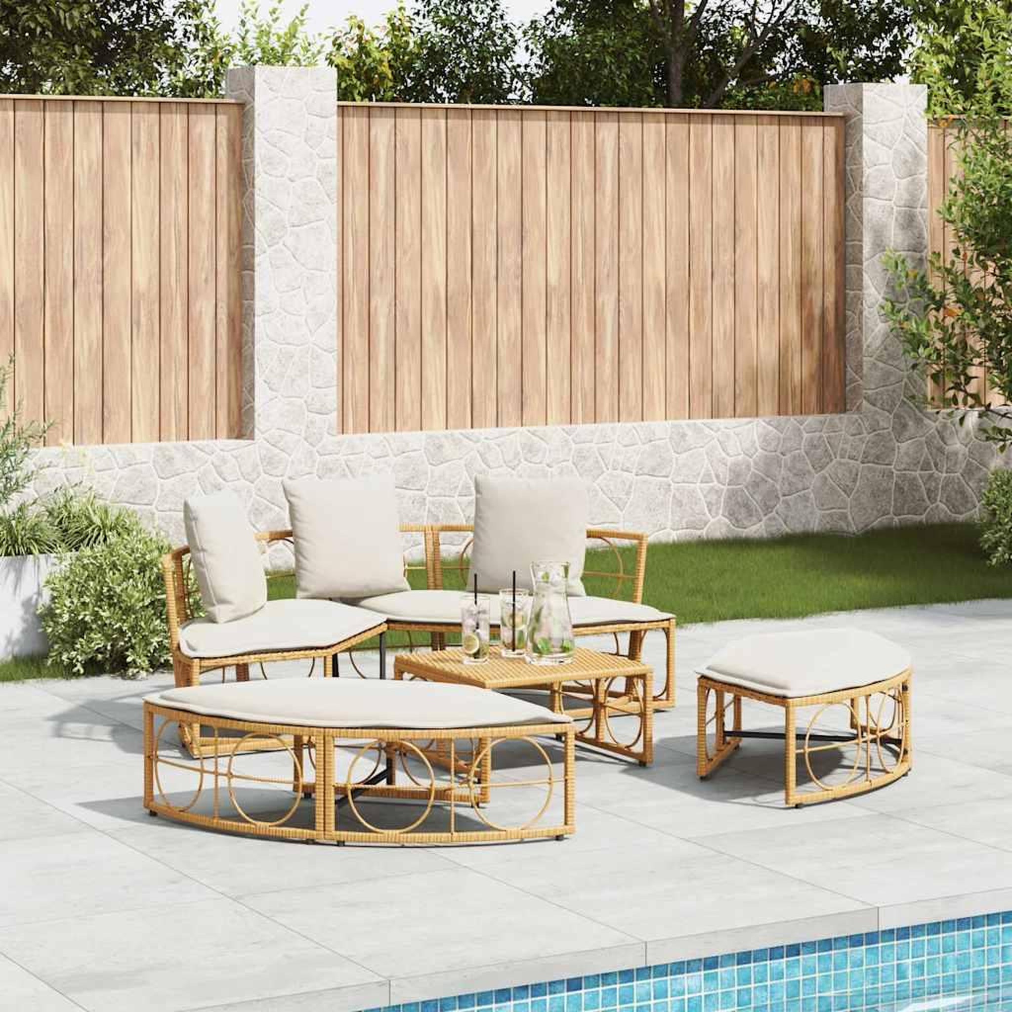 Voir la diapositive 3 : VIDAXL Chaise longue d'exterieur sans auvent resine tressee