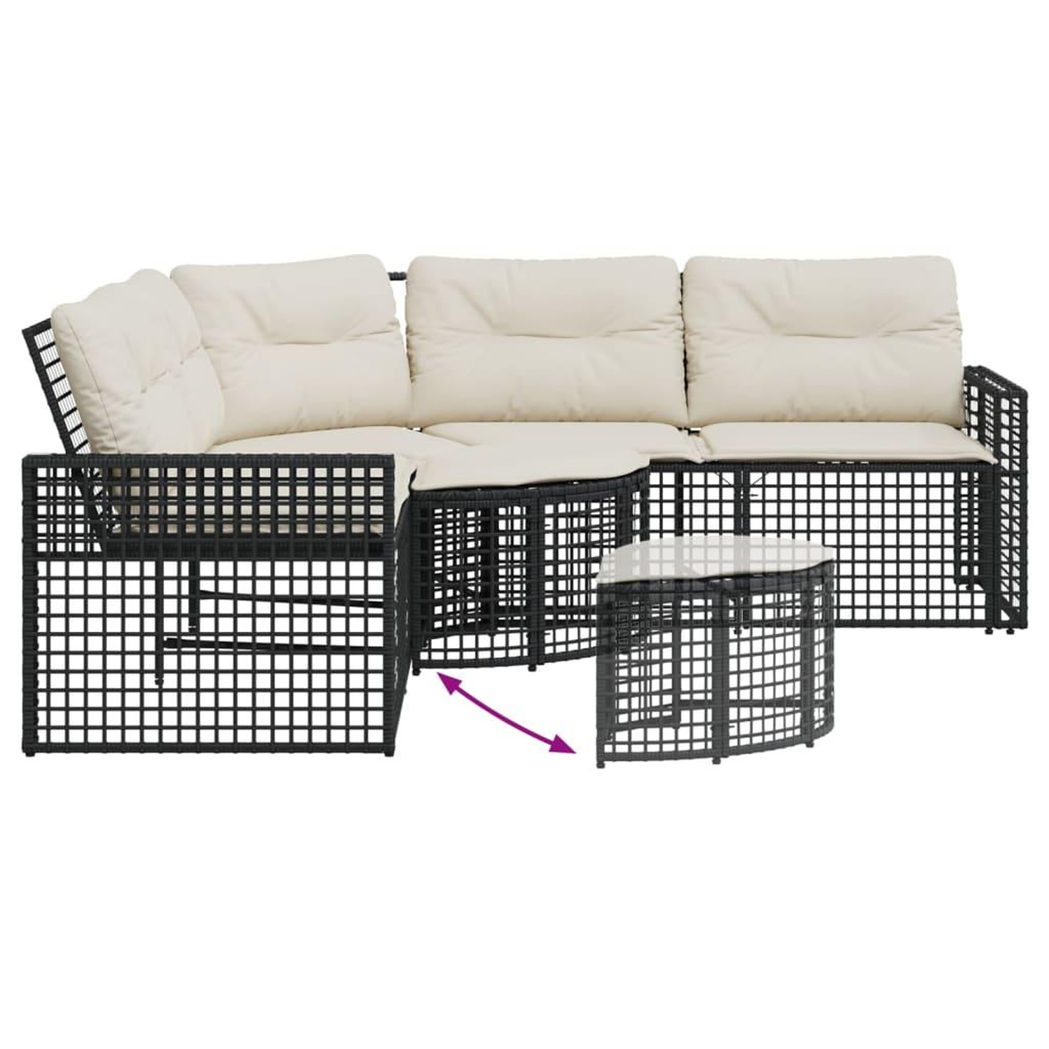 Voir la diapositive 5 : VIDAXL Canape de jardin et coussins et repose-pied en forme de L rotin