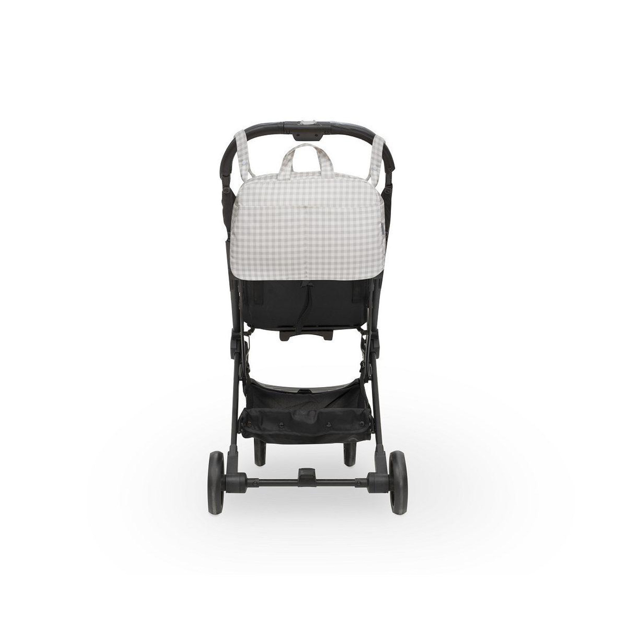 Voir la diapositive 2 : INTERBABY Sac à langer  vichy - gris - trousse et matelas à langer