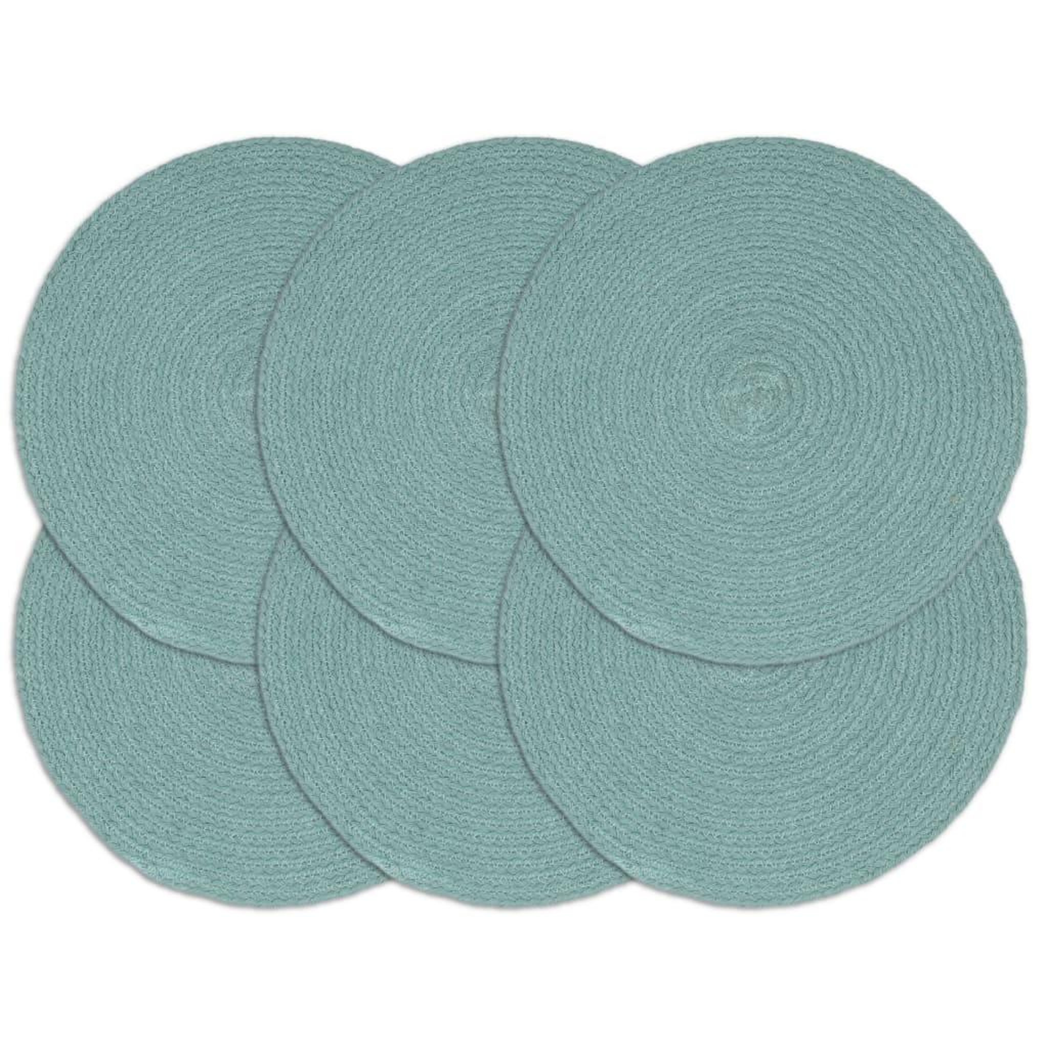 Voir la diapositive 1 : VIDAXL Napperons 6 pcs Vert Plain 38 cm Rond Coton
