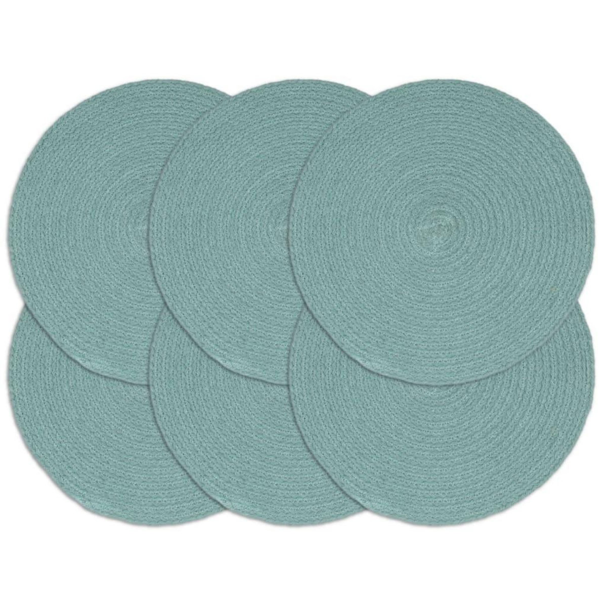 VIDAXL Napperons 6 pcs Vert Plain 38 cm Rond Coton