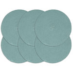 VIDAXL Napperons 6 pcs Vert Plain 38 cm Rond Coton