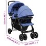 Voir la diapositive 6 : VIDAXL Poussette a deux places Bleu marine Acier