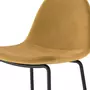  Chaise de bar mi-hauteur Henrik en velours jaune 65 cm (lot de 2)