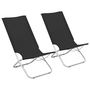 Voir la diapositive 1 : VIDAXL Chaises de plage pliables lot de 2 Noir Tissu
