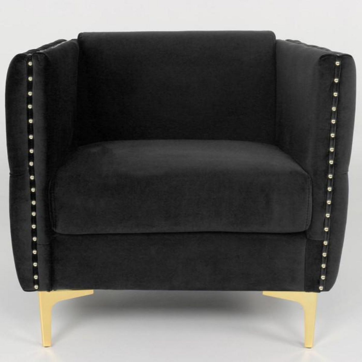 Paris Prix Fauteuil Design en Velours  Suez  83cm Noir