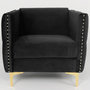 Voir la diapositive 3 : Paris Prix Fauteuil Design en Velours  Suez  83cm Noir