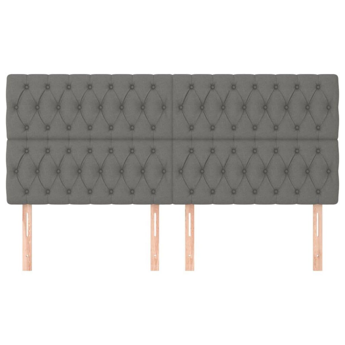 VIDAXL Tetes de lit 4 pcs Gris fonce 90x7x78/88 cm Tissu