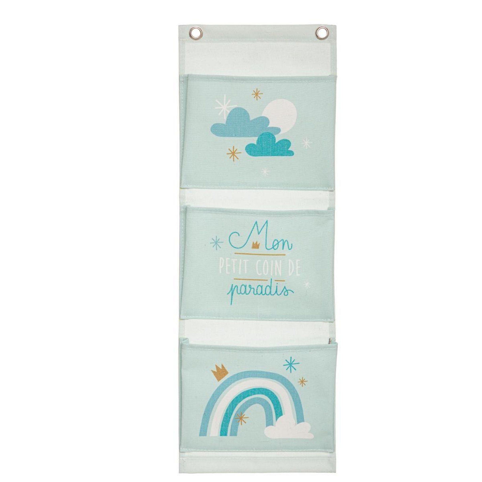 Atmosphera Kids Rangement 3 compartiments  enfant  55cm bleu