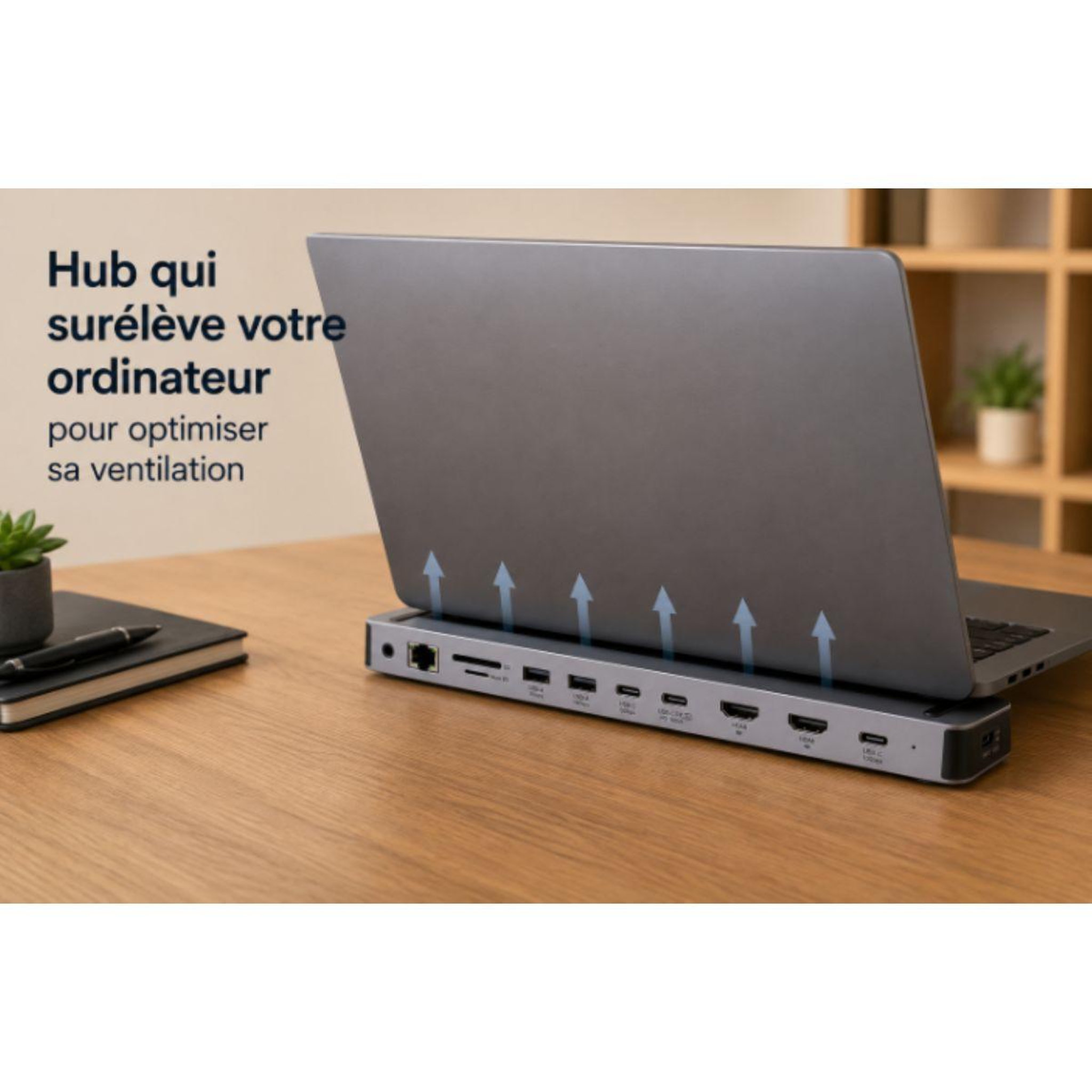 Voir la diapositive 3 : ESSENTIEL B Hub 11 en 1 usb c 8k