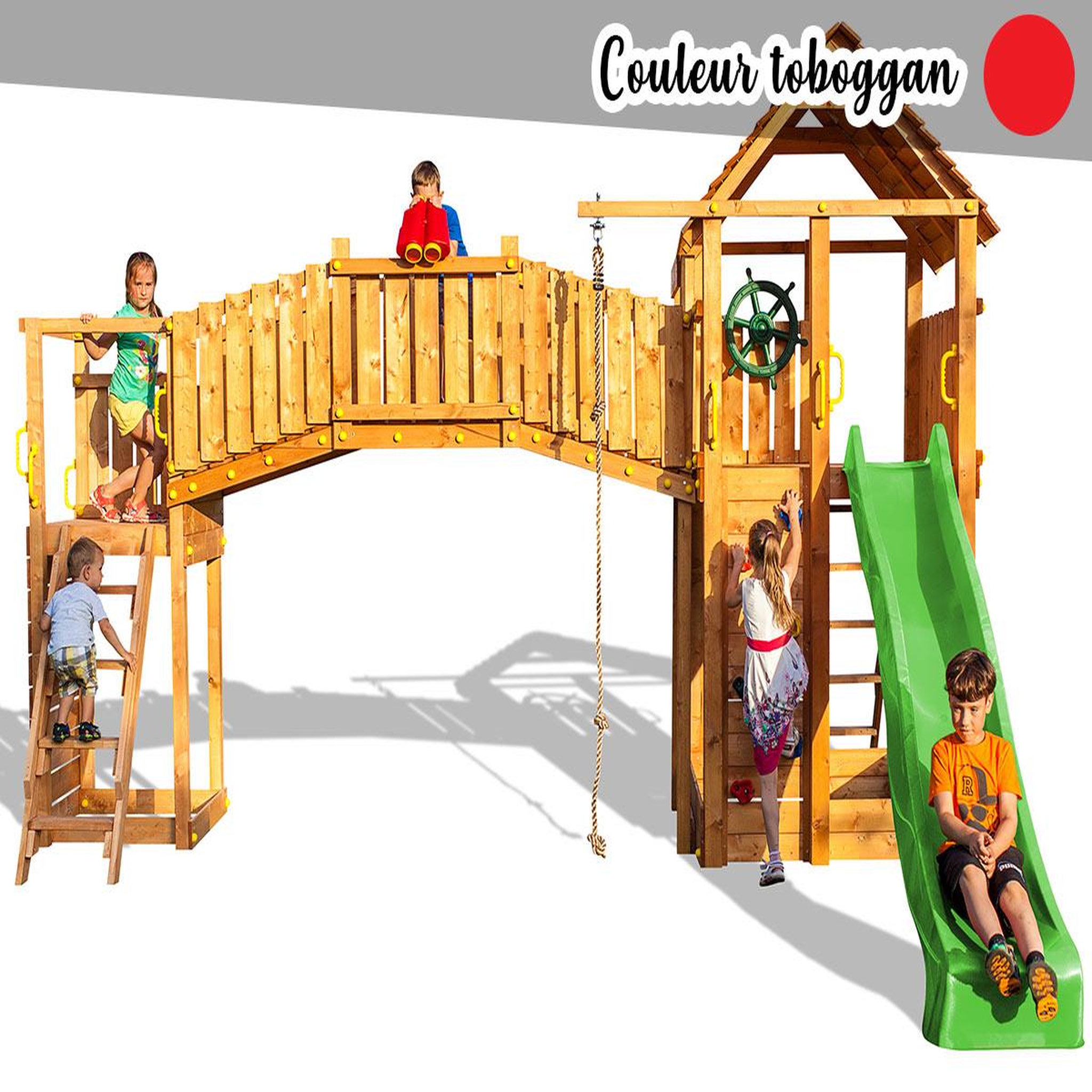 Voir la diapositive 1 : Fungoo Aire de jeux Rainbow Fortress Tip - Toboggan Rouge - Fungoo