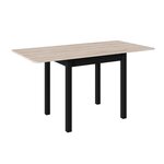FIVE Table extensible 2 à 6 places en bois - Beige et noir