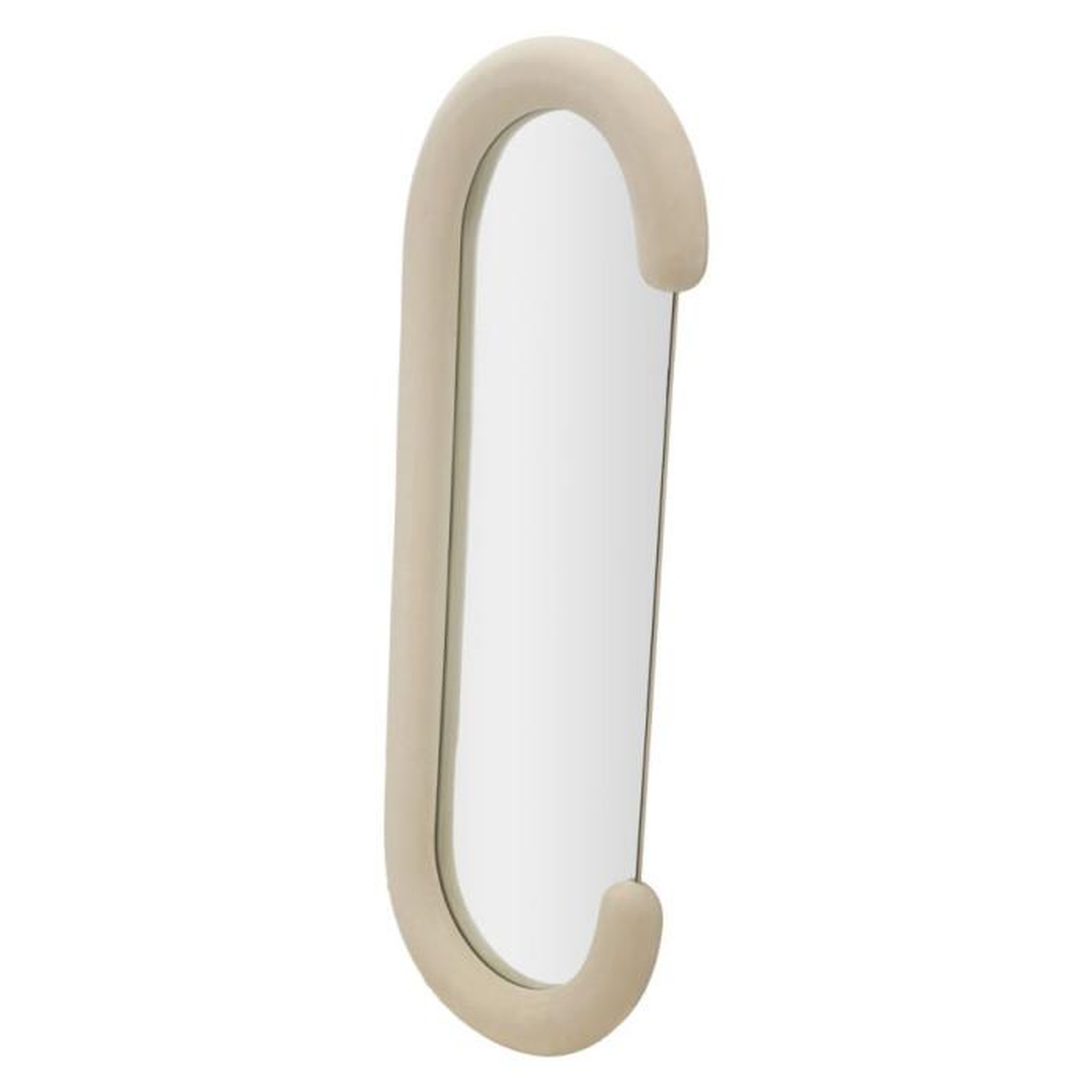 Voir la diapositive 2 : Paris Prix Miroir Mural en Velours  Chantal  160cm Crème