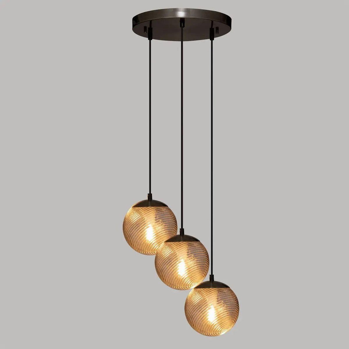 ATMOSPHERA Lampe Suspension 3 Têtes  Midnight Garden  93cm Or