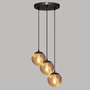 Voir la diapositive 2 : ATMOSPHERA Lampe Suspension 3 Têtes  Midnight Garden  93cm Or