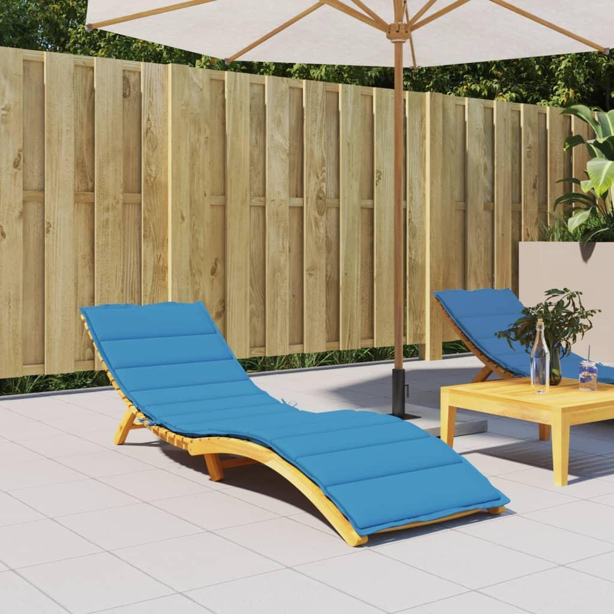 Voir la diapositive 1 : VIDAXL Coussin de chaise longue bleu 200x60x3 cm tissu oxford