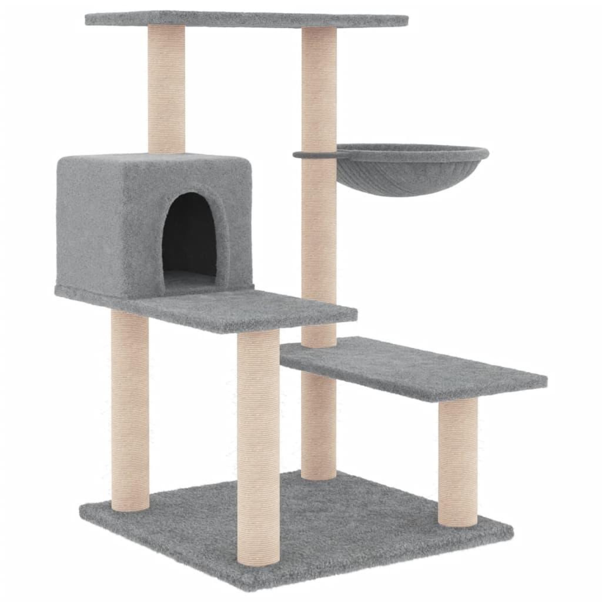 Voir la diapositive 2 : VIDAXL Arbre a chat avec griffoirs en sisal gris clair 82,5 cm
