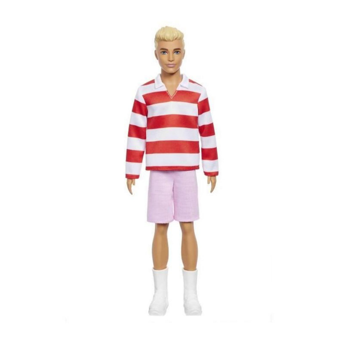 BARBIE Barbie - Poupée Ken Fashionistas avec haut a rayures rouges et short - Barbie - HYV01