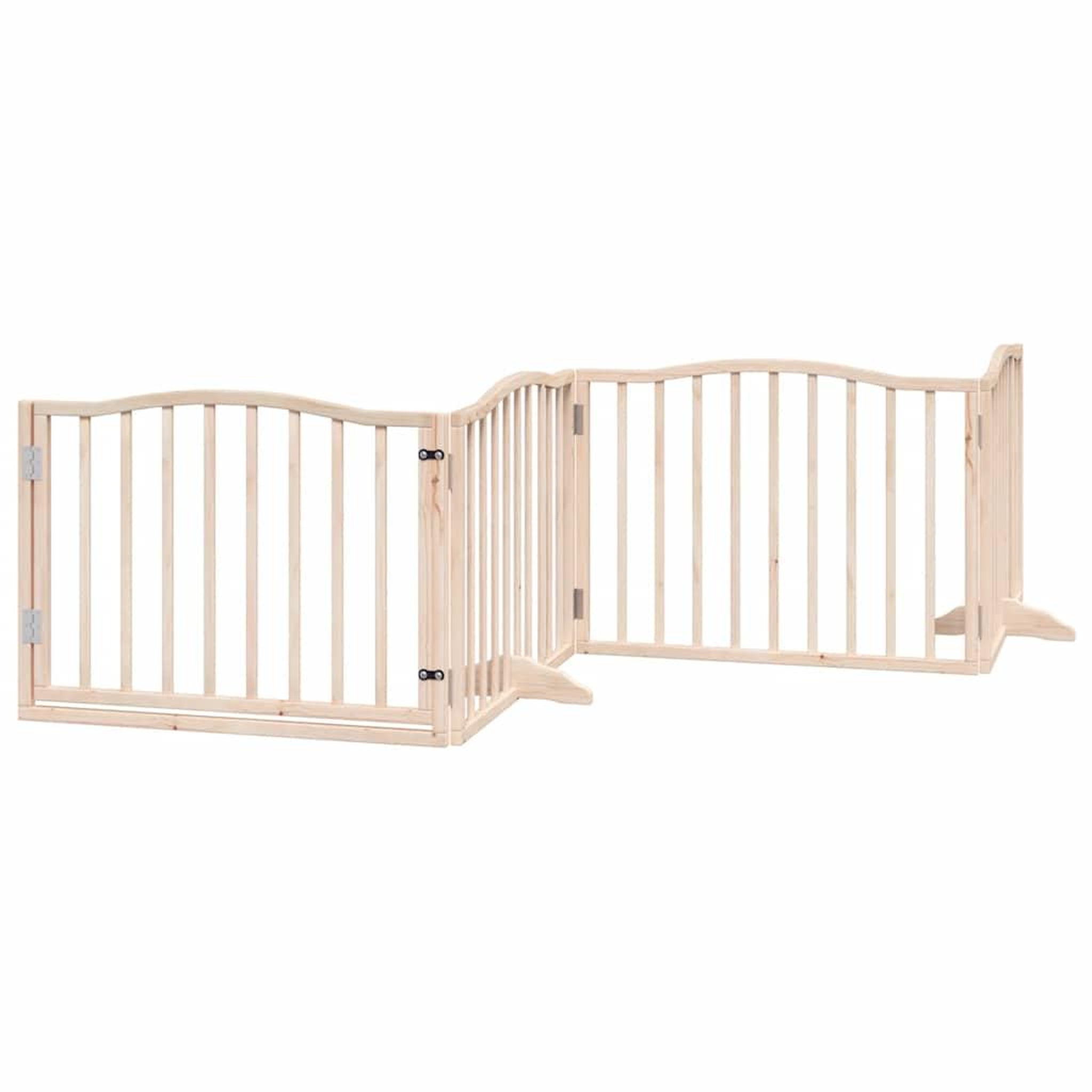 Voir la diapositive 4 : VIDAXL Barriere pour chien avec porte pliable 6 panneaux bois peuplier