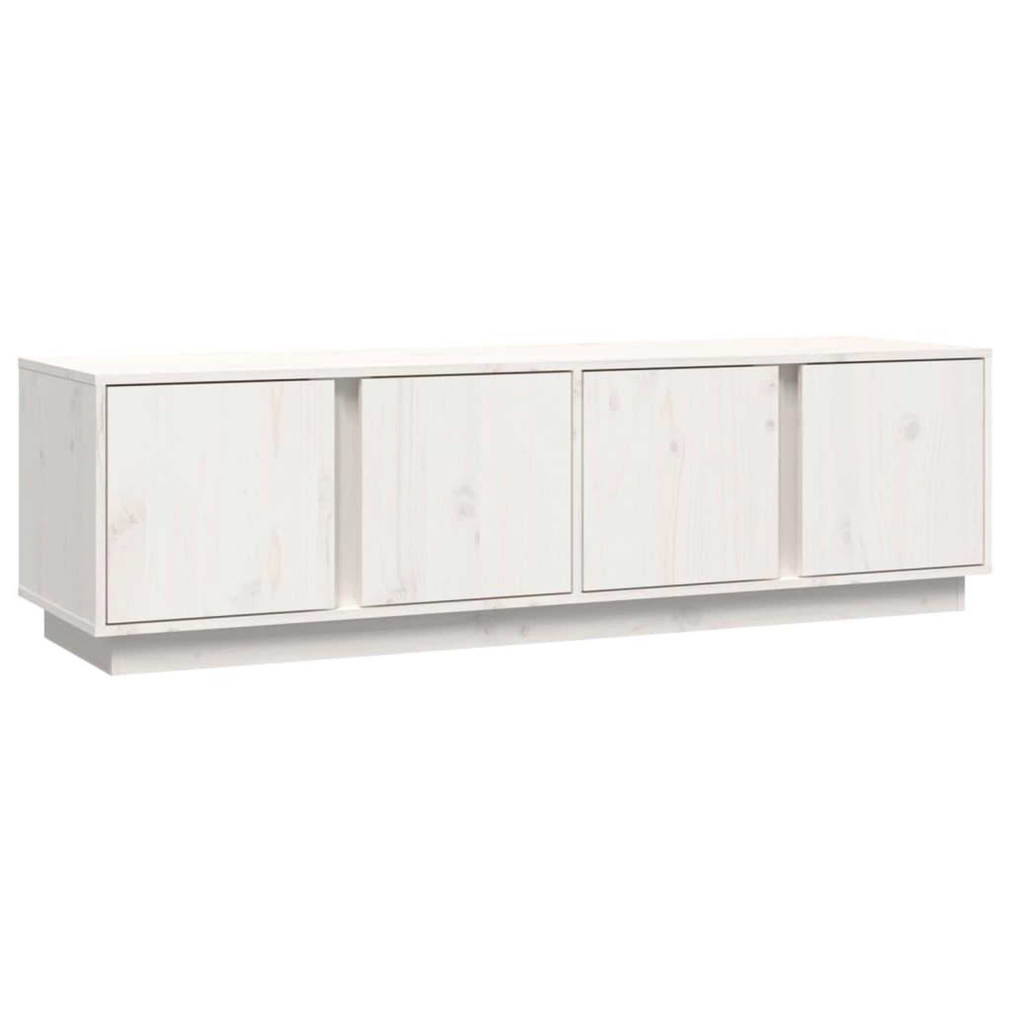 Voir la diapositive 2 : VIDAXL Meuble TV Blanc 140x40x40 cm Bois de pin massif