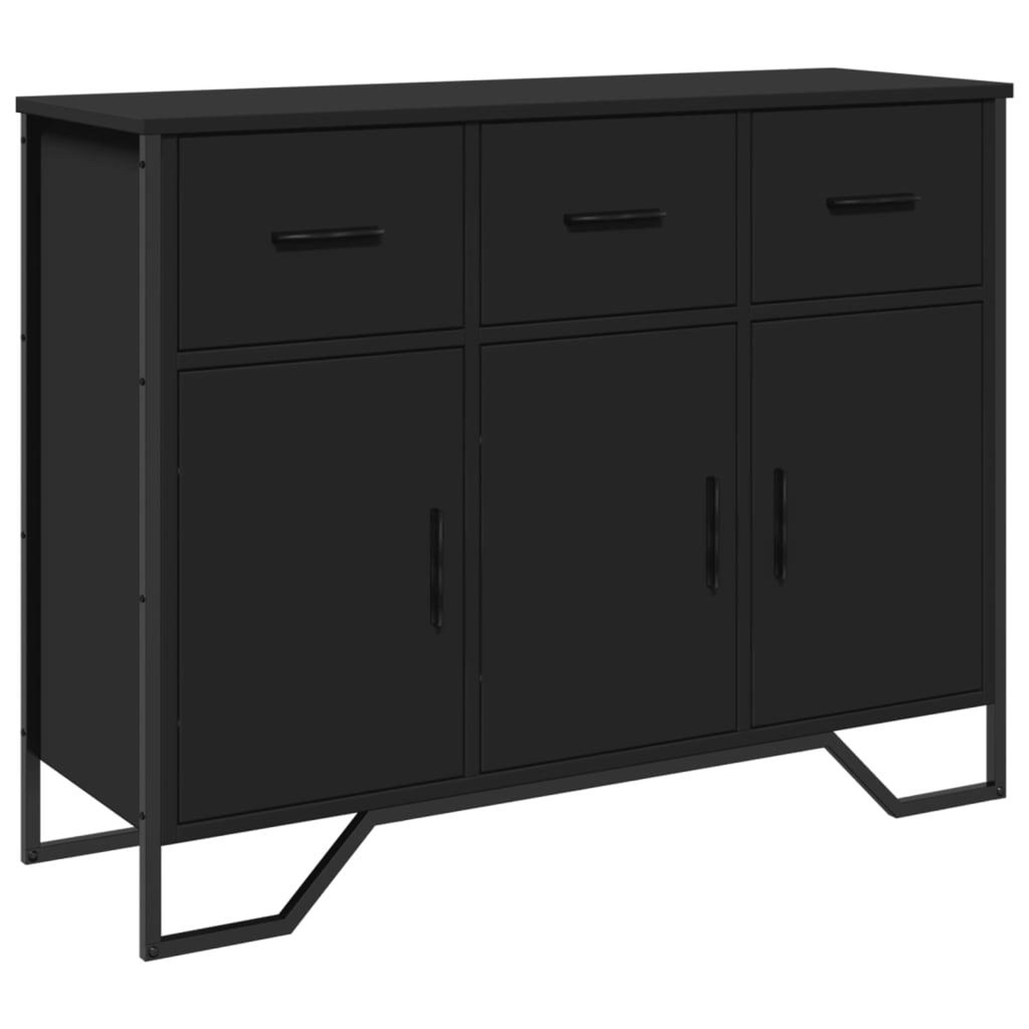 Voir la diapositive 2 : VIDAXL Buffet noir 97x32,5x74,5 cm bois d'ingenierie