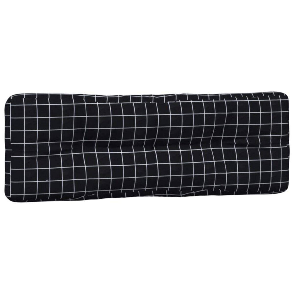 VIDAXL Coussins de palette lot de 2 motif a carreaux noir tissu
