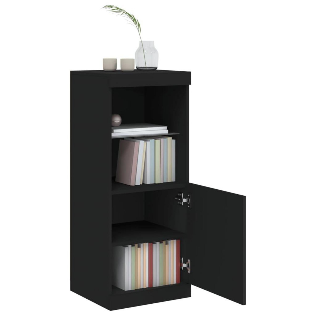 VIDAXL Buffet avec lumieres LED noir 41x37x100 cm