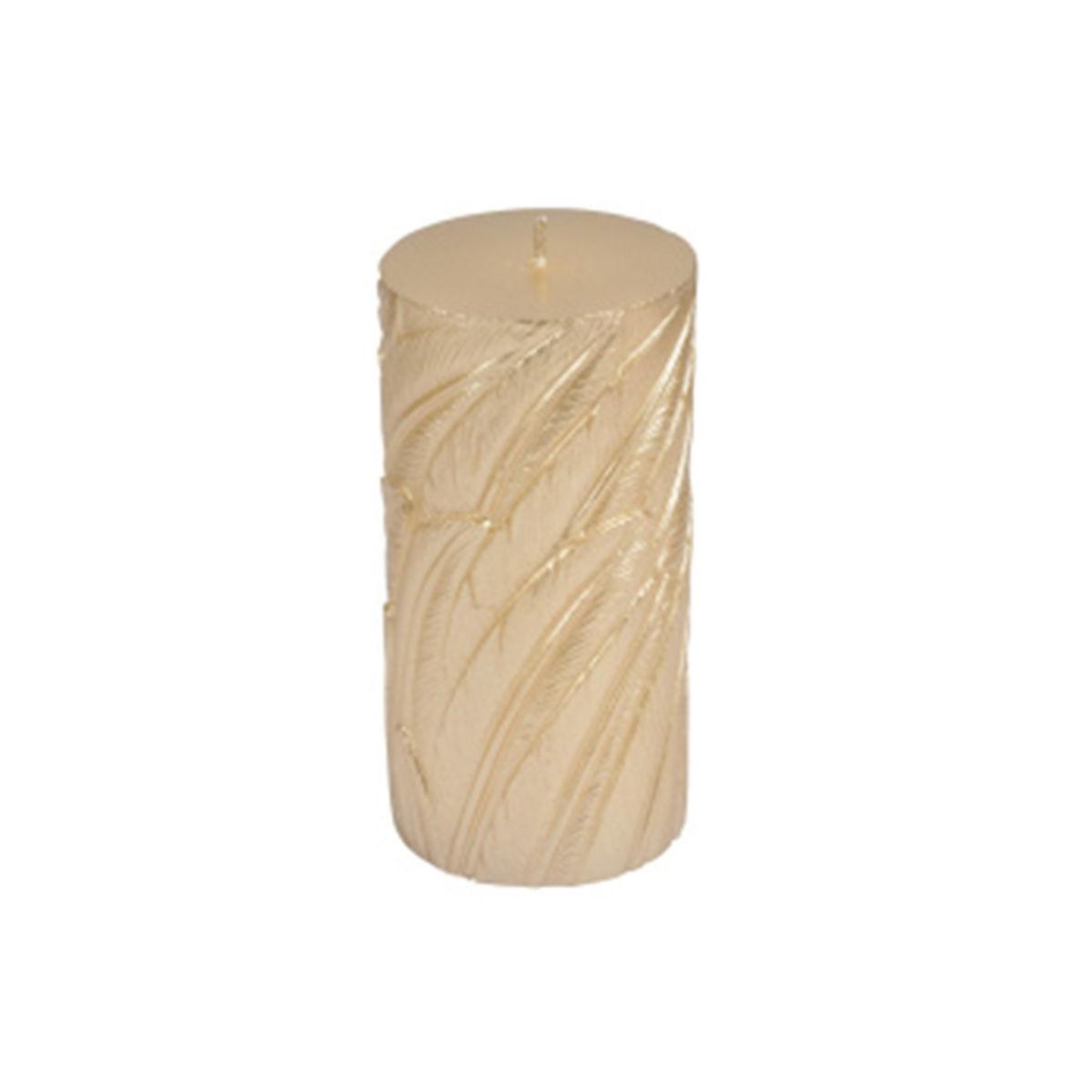 HOMEA Bougie pilier déco embossée  efola  14cm or mat