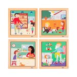 EDUCO Puzzle en bois - Puzzle pour tout-petits - lot de 4 - jeu Montessori