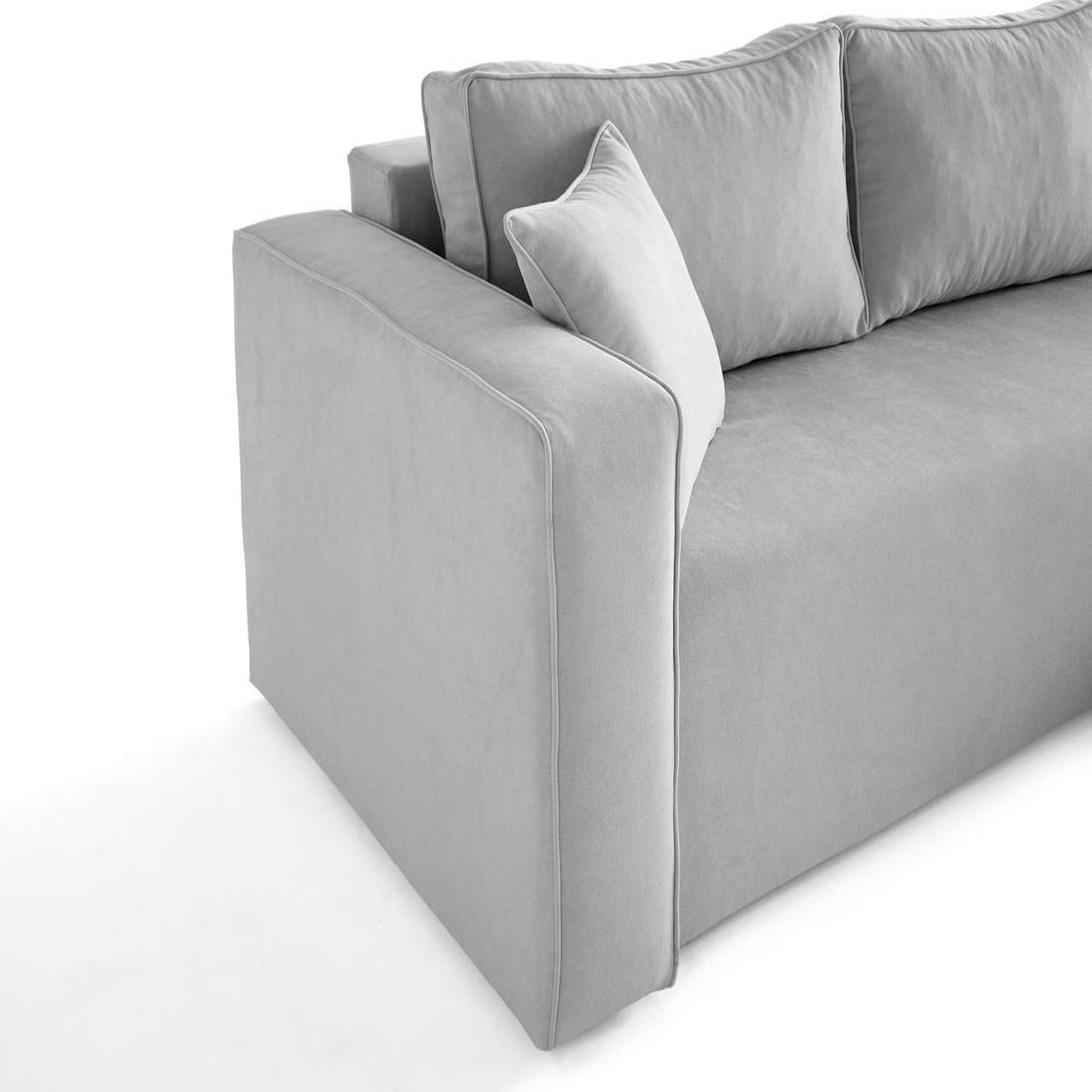 Voir la diapositive 6 : BEST MOBILIER Topaze - canapé d'angle déhoussable réversible 4 places en tissu
