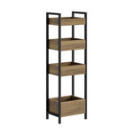 SOBUY Étagère Murale Marron 4 Niveaux 28x20x90cm FRG226-H-F