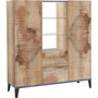 Voir la diapositive 2 : Buffet haut moderne 2 portes 2 tiroirs L120cm BARI
