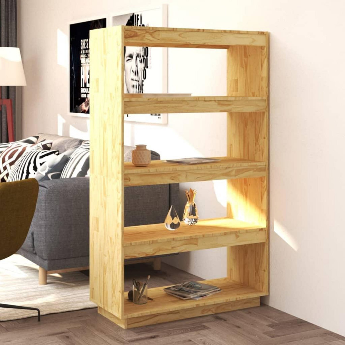 VIDAXL Bibliotheque/Separateur de piece 80x35x135cm bois de pin massif
