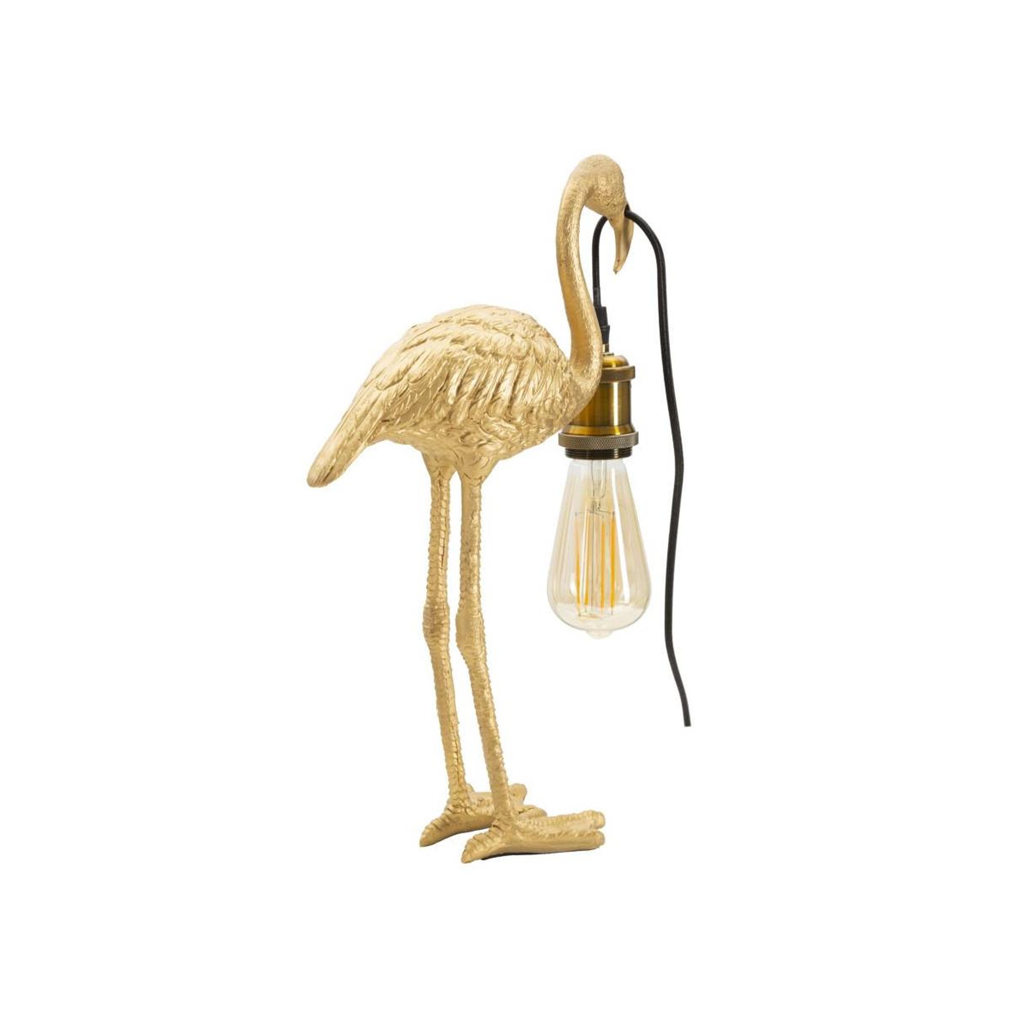 Voir la diapositive 3 : Paris Prix Lampe à poser en résine  flamant rose  39cm or