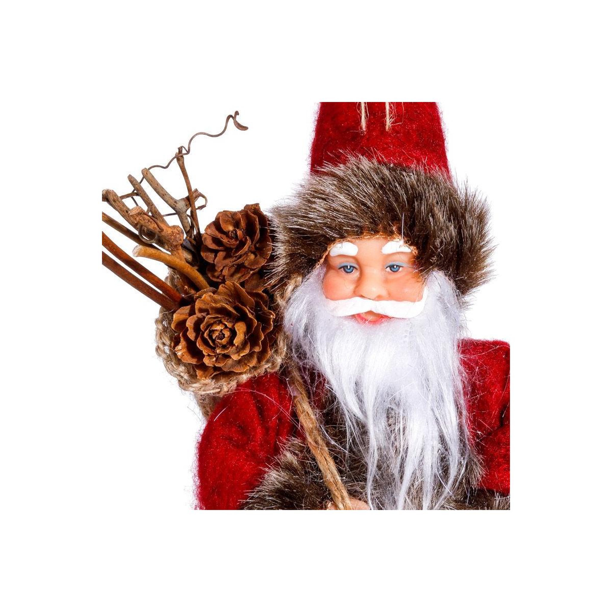 Voir la diapositive 2 : FEERIC LIGHT & CHRISTMAS Sujet de noël santa  vintage  13cm rouge