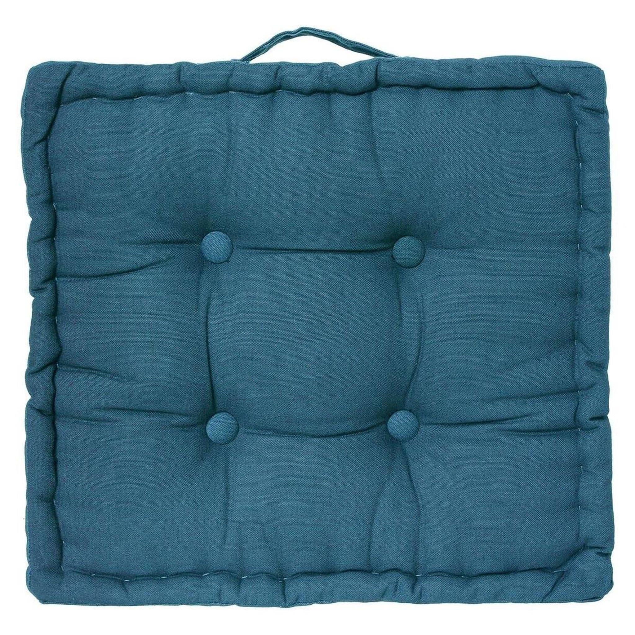 ATMOSPHERA Coussin de sol  dorian  40x40cm bleu canard