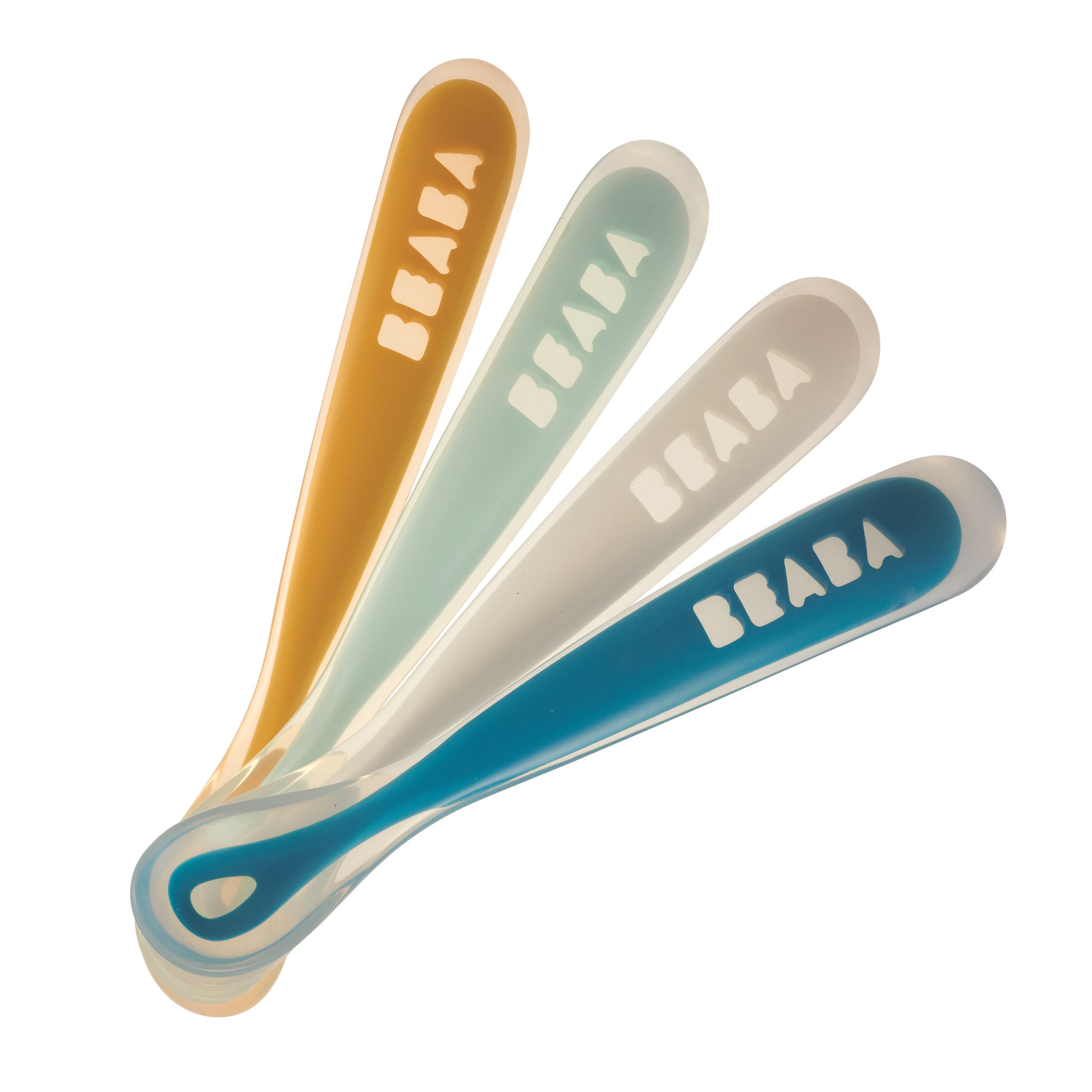 BEABA Lot de 4 cuillères 1er repas soft en silicone