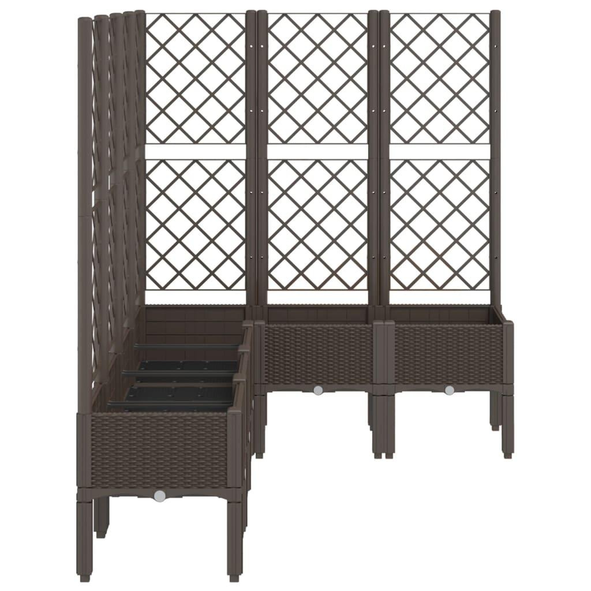 Voir la diapositive 4 : VIDAXL Jardiniere avec treillis marron 160x120x142 cm PP
