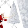 Voir la diapositive 1 : tectake Sapin de Noël artificiel 150 cm blanc blanc