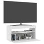 Voir la diapositive 3 : VIDAXL Meuble TV avec lumieres LED Blanc brillant 75x35x40 cm