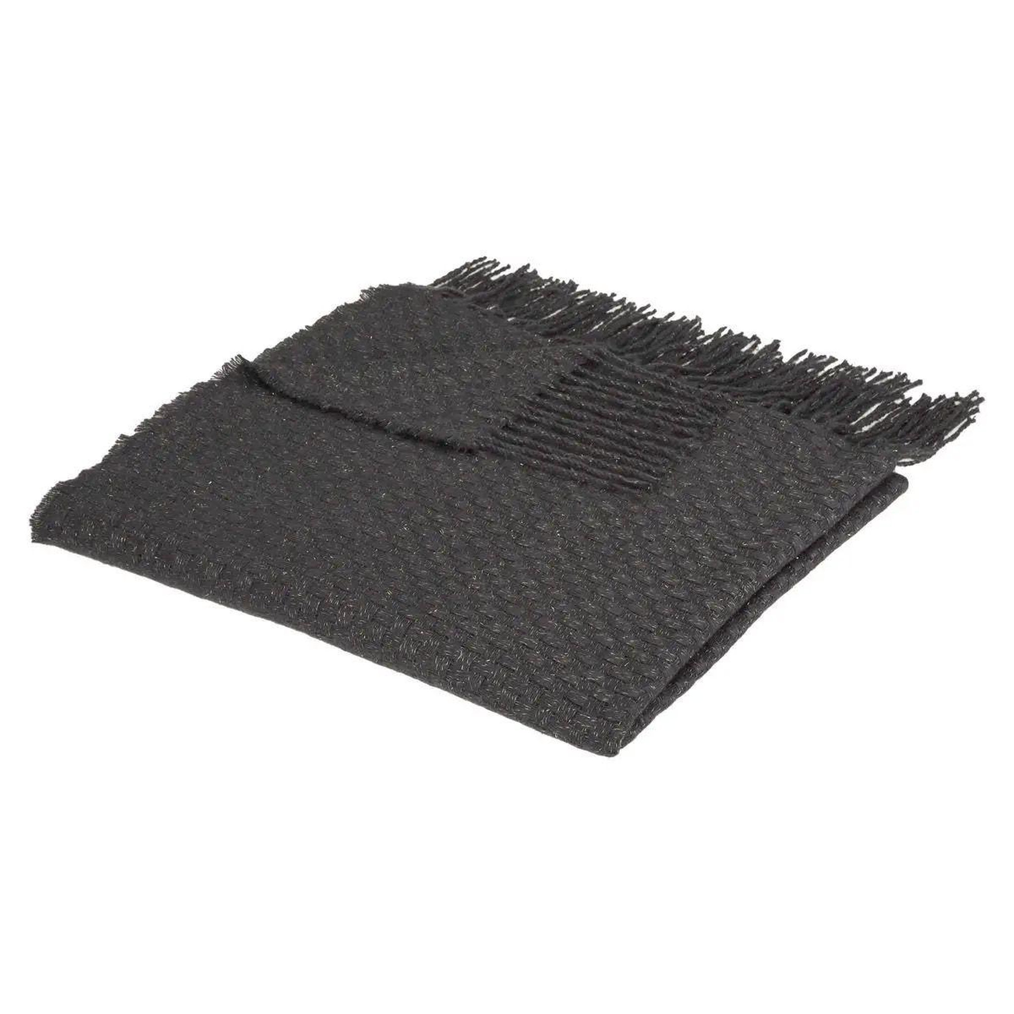 ATMOSPHERA Plaid maille  deep soul  130x180cm gris foncé