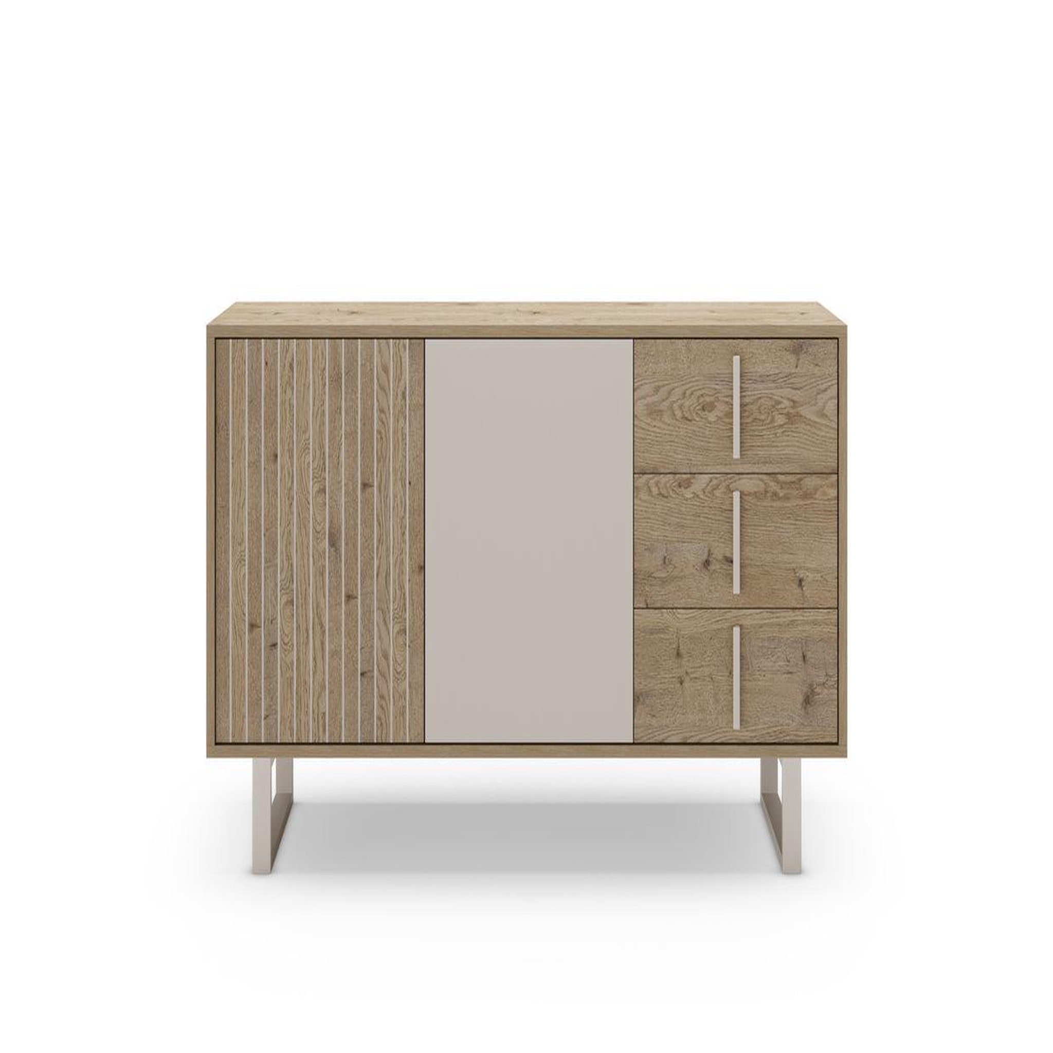 CASANOVA PARIS Minela - buffet 2 portes 140cm en mélamine - chêne clair