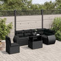 Voir la diapositive 1 : VIDAXL Salon de jardin 7 pcs avec coussins noir resine tressee