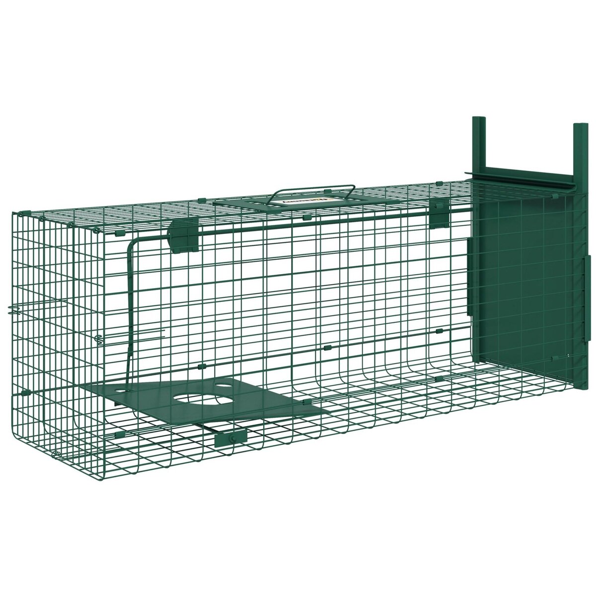 OUTSUNNY Piège de capture pour petits animaux type lapin rat - entrée, poignée - dim. 80L x 25l x 30H cm - acier vert