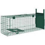 OUTSUNNY Piège de capture pour petits animaux type lapin rat - entrée, poignée - dim. 80L x 25l x 30H cm - acier vert